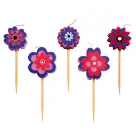 Velas Para Pastel De Flores Juego De 5 Piezas IBILI