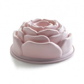 Molde para Pastel en Forma de Flor Rosa Silicona 100% free LFGB IBILI