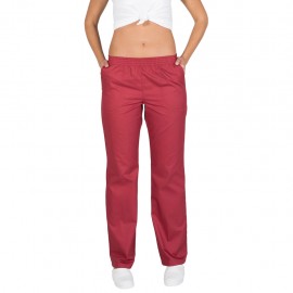 Pantalon Para Chef Unisex Burdeos Con Resorte Bolsillos