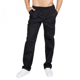 Pantalon Para Chef Unisex Negro Con Resorte Bolsillos