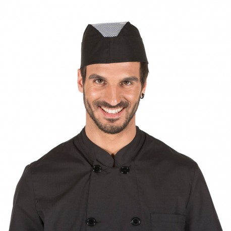 Gorro de Cocinero con Ventilación Superior Pack de 6 Negro