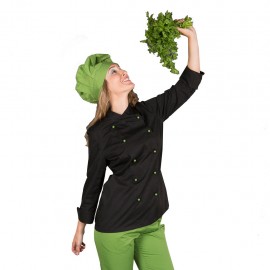 Filipina Chef o Cocinera Mujer Negro Botones a Parte