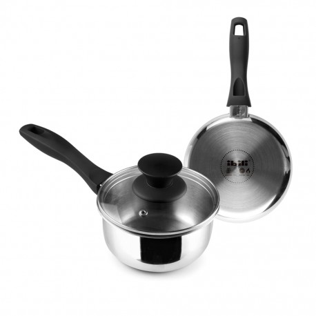 Cazo de Acero Inoxidable con Tapa Cristal 14cm IBILI