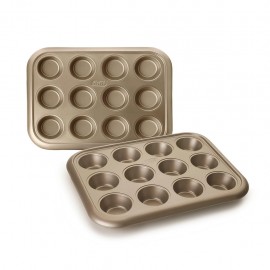 Molde Profesional Para Muffins O Cupacake 12 Cavidades Golden Ibili