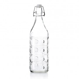Botella de Vidrio Vintage con Circulos 1L IBILI
