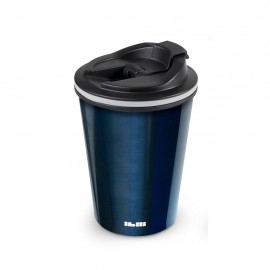 Termo Azul Forma Vaso Doble Pared Sin Bpa Acero Inox Ibili