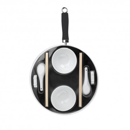 Set  de wok con Platos y Palillo 30 cm Ibili