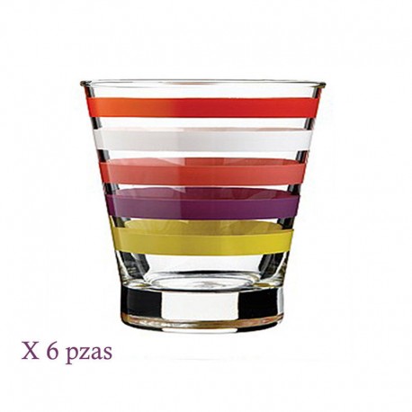 vaso old fashion stripe (6 piezas) ocean