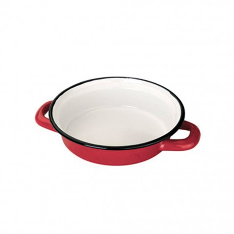 Cacerola o Platón  Hondo de Peltre Rojo con Asas IBILI