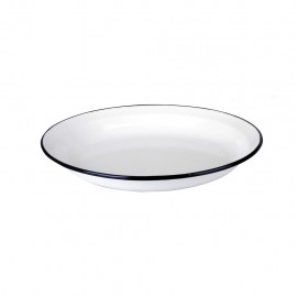 Plato Sopero De Peltre Blanco Con Azul Marca Ibili