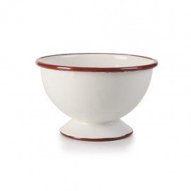 Bowl con Pie o Copa de Peltre para Postre Blanco y Rojo 12cm IBILI