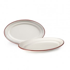 Bandeja o Platón Ovalado de Peltre Blanco IBILI