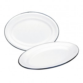Bandeja o Platon Ovalado de Peltre Blanco 30cm IBILI