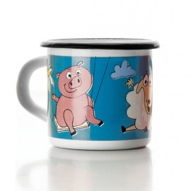 Taza o pocillo de peltre decorado de 8 cm IBILI