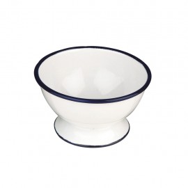 Bowl con Pie o Copa de Peltre para Postre Blanco y Negro 12cm IBILI