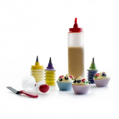 Set para Hacer Cupcakes con Moldes, boquillas y Decoradores Ibili